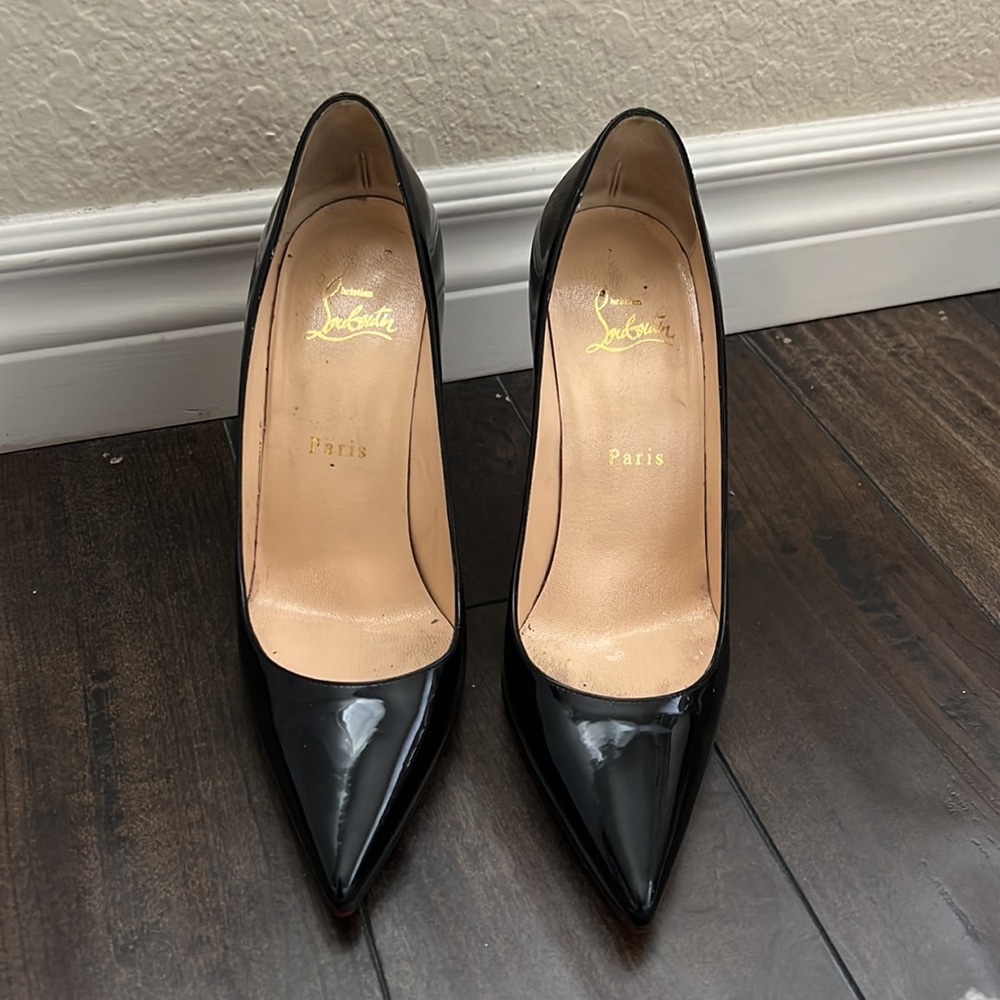 Christian Louboutin Decolette 100 size 38 black patent leather